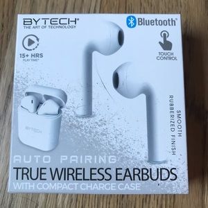 New BY TECH white earbuds
